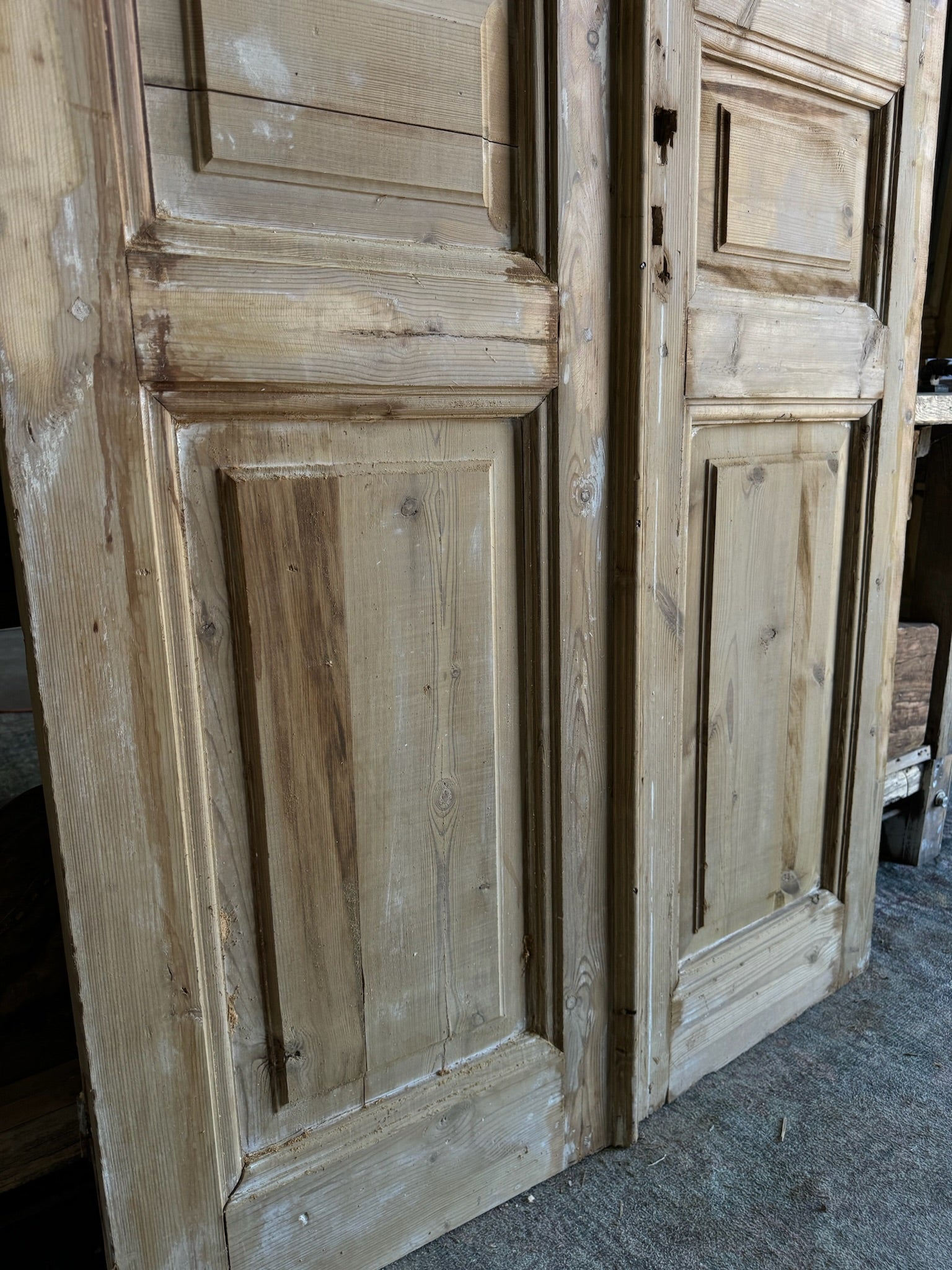 Solid Panel Antique French Doors - 39x95 E47 - Magnolia Antique Door Co.