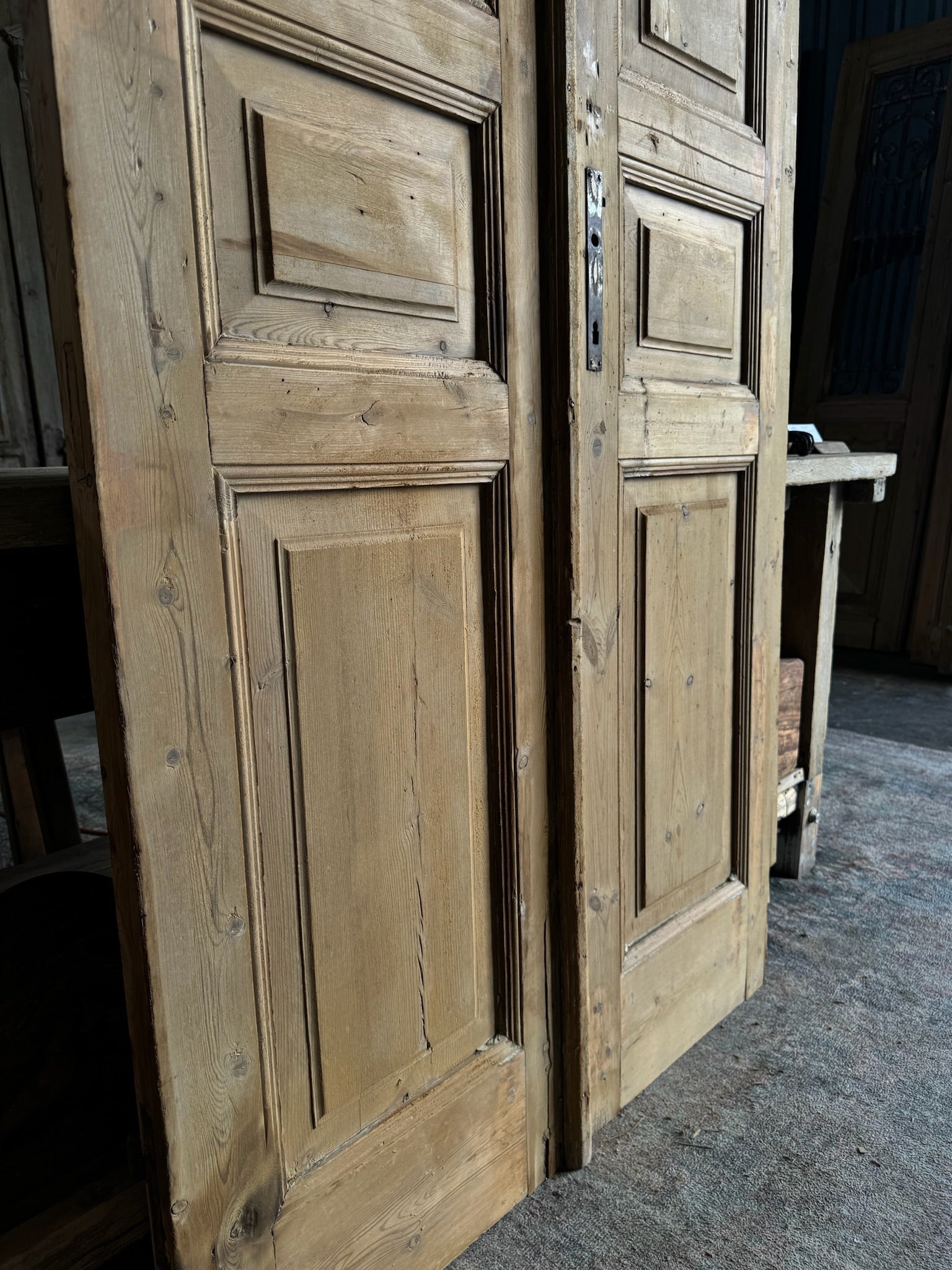 Solid Panel French Antique Doors - 38.5x90.25 E109 - Magnolia Antique Door Co.