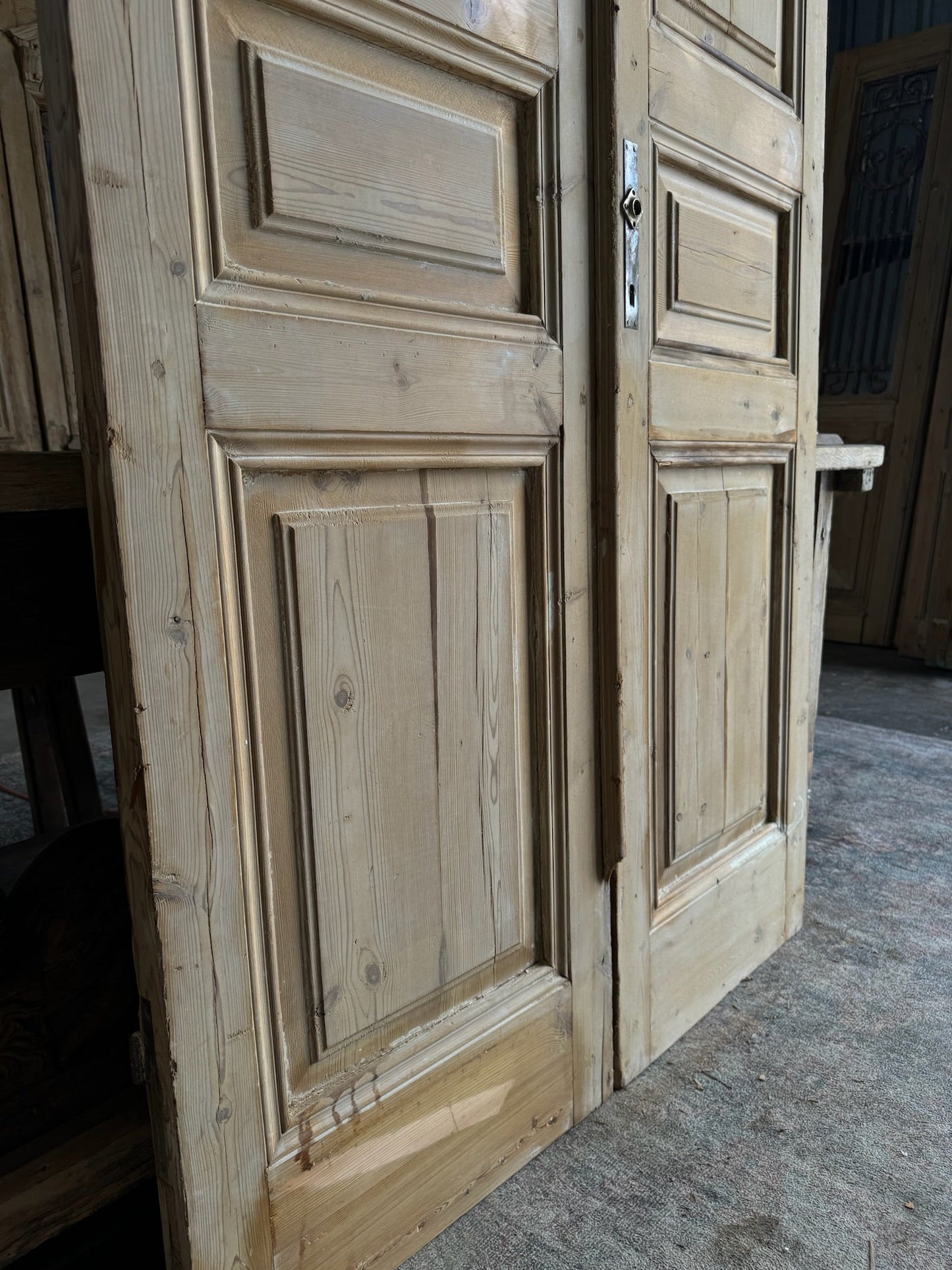 Solid Panel French Antique Doors - 44x100.5 E52 - Magnolia Antique Door Co.