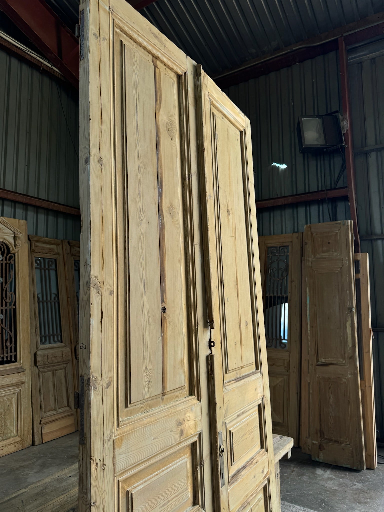 Solid Panel French Antique Doors - 44x100.5 E52 - Magnolia Antique Door Co.