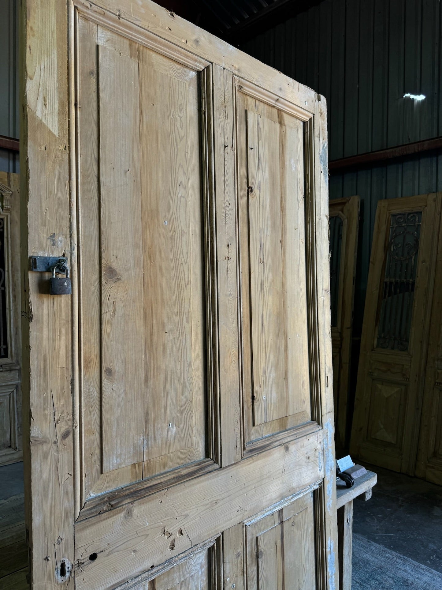 Solid Single Antique Door - 39x86 E203b - Magnolia Antique Door Co.