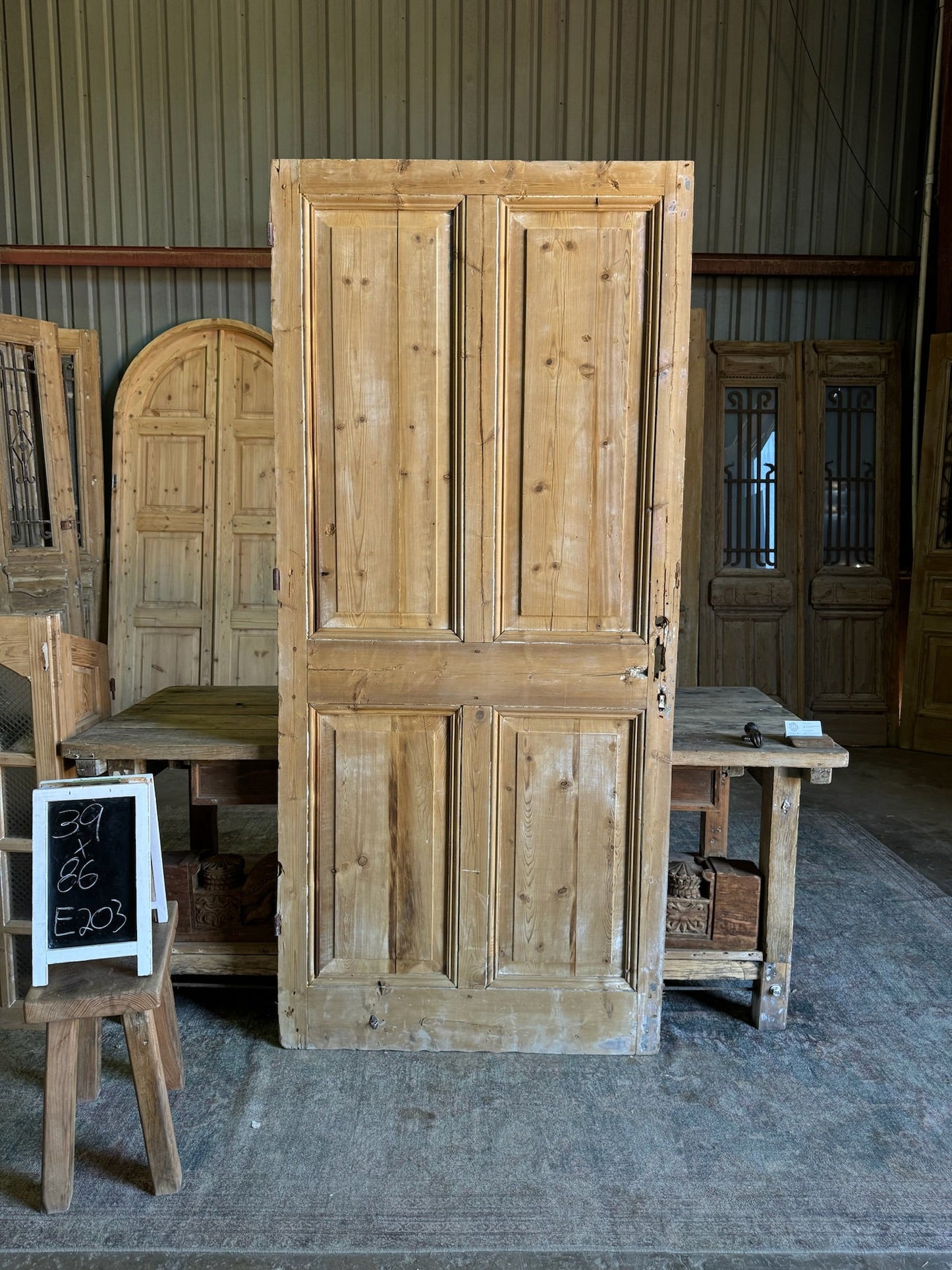 Solid Single Antique Door - 39x86.75 E203 - Magnolia Antique Door Co.