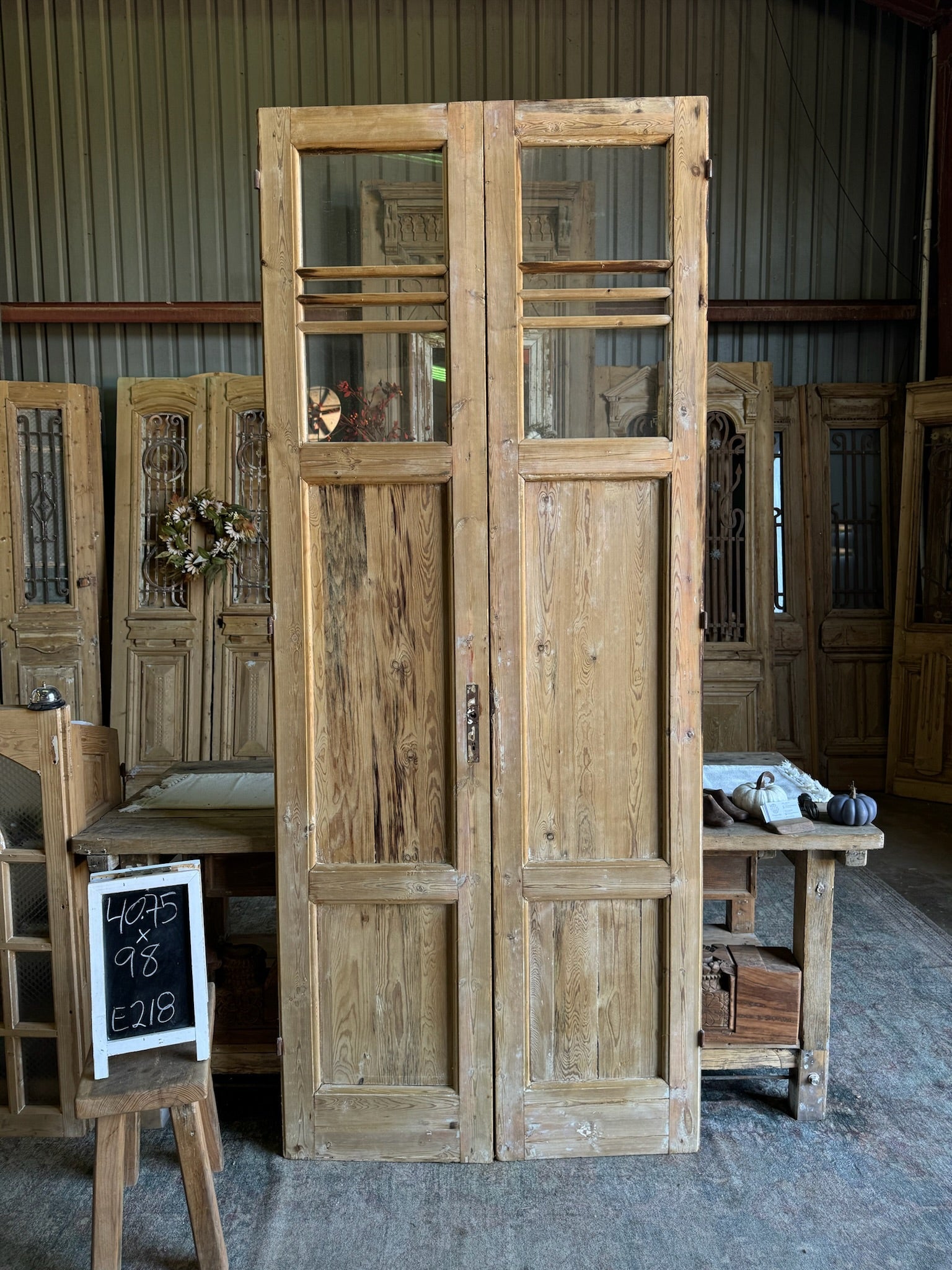 Unique Glass Antique French Doors - 40.75x98 E218 - Magnolia Antique Door Co.